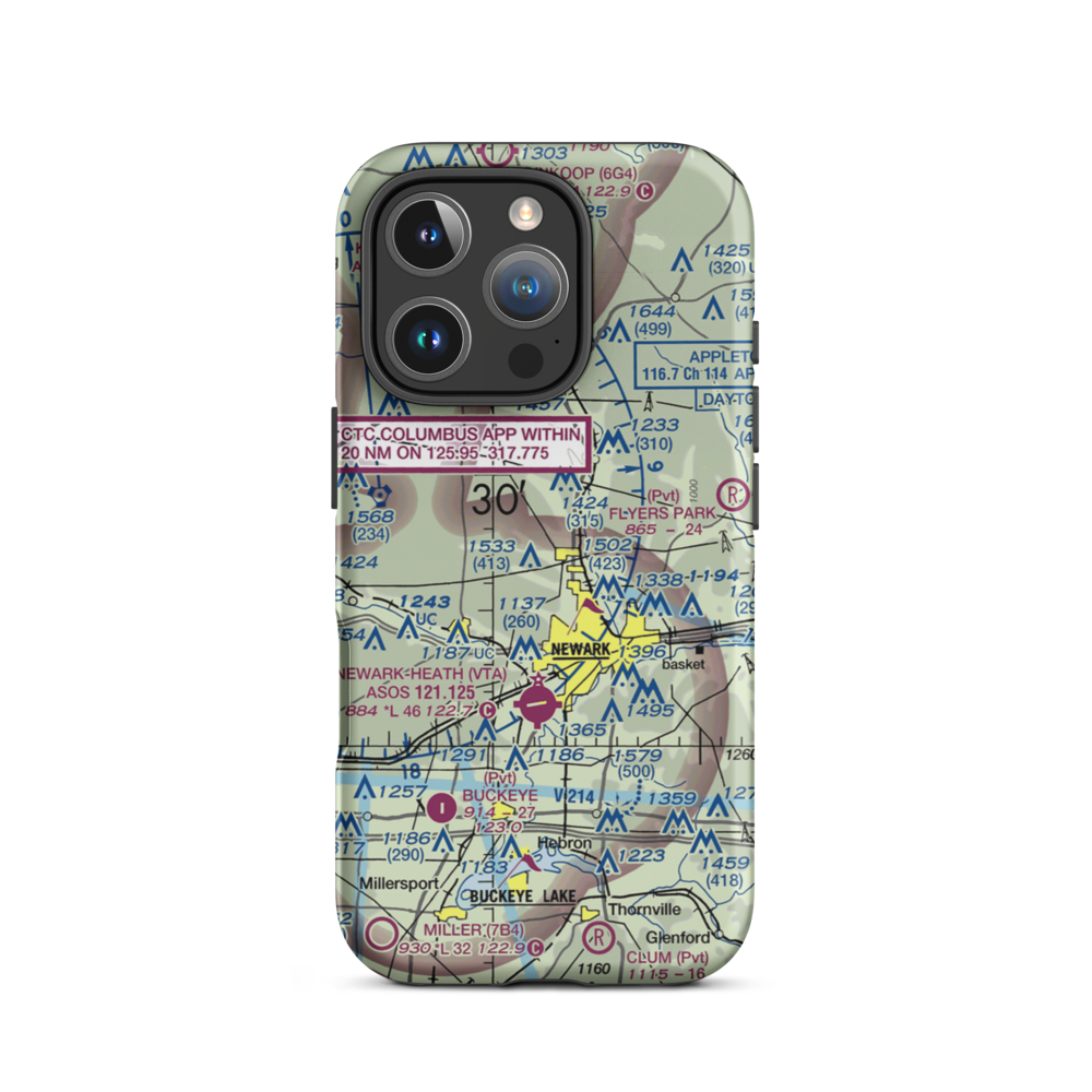 Planevue Airport (OH99) VFR Sectional  Tough iPhone Case iPhone 16 Pro model shown