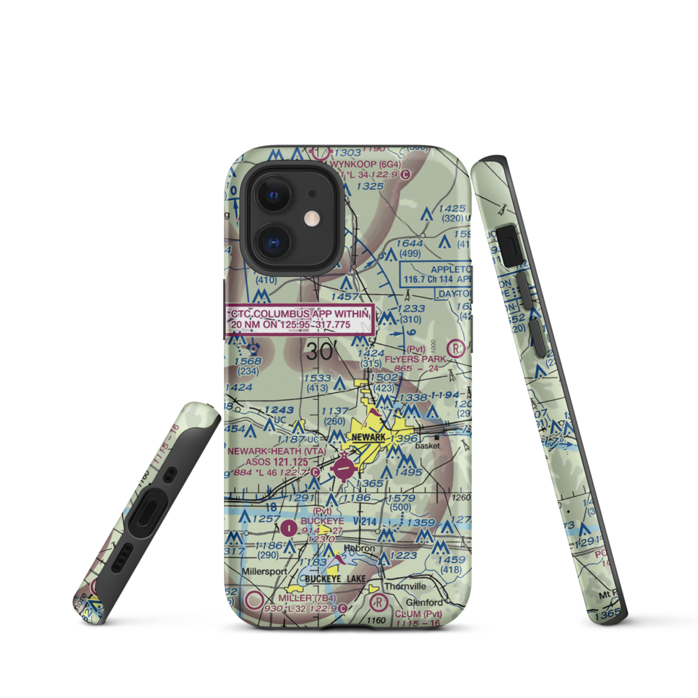 Planevue Airport (OH99) VFR Sectional  Tough iPhone Case iPhone 12 mini model shown