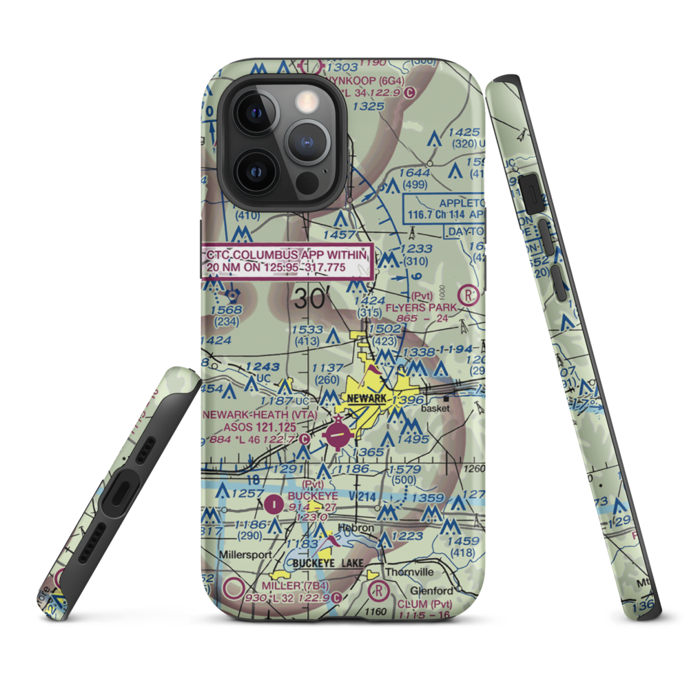 Planevue Airport (OH99) VFR Sectional  Tough iPhone Case iPhone 12 Pro Max model shown