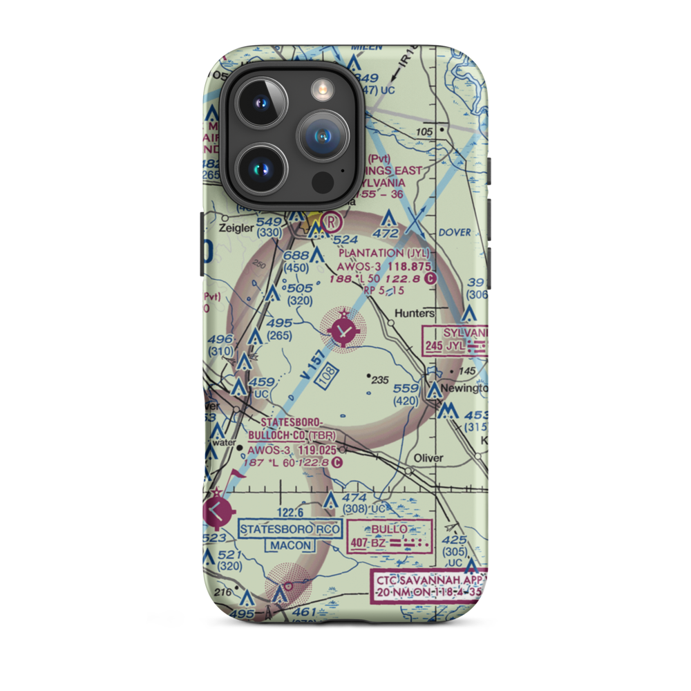 Plantation Airpark (JYL) VFR Sectional  Tough iPhone Case iPhone 16 Pro Max model shown