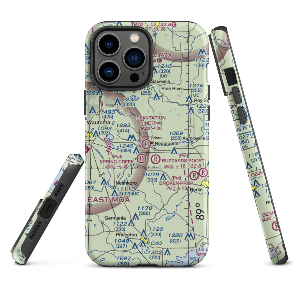 Plantation Pine Airport (3WI8) VFR Sectional  Tough iPhone Case iPhone 13 Pro Max model shown