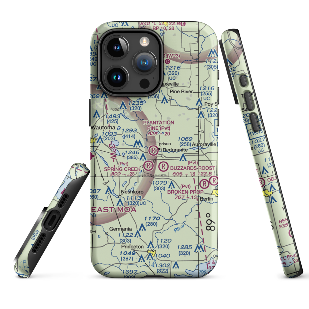 Plantation Pine Airport (3WI8) VFR Sectional  Tough iPhone Case iPhone 15 Pro Max model shown