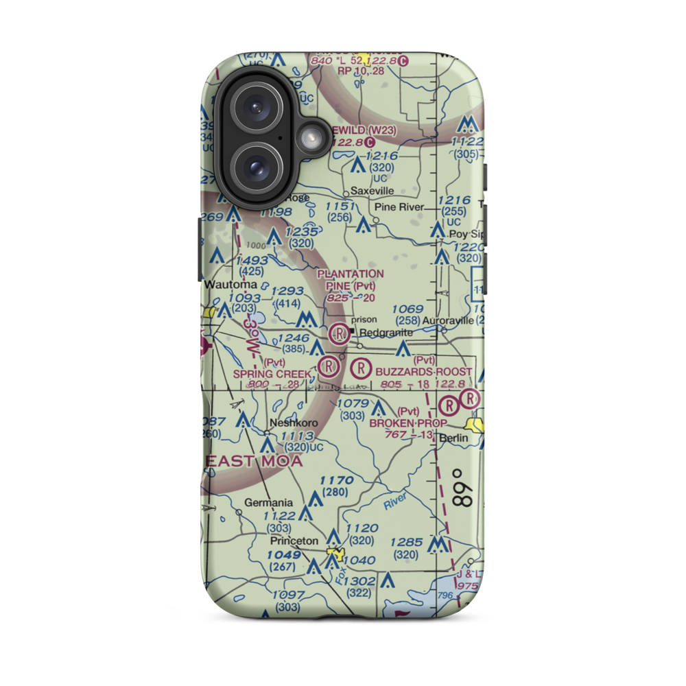 Plantation Pine Airport (3WI8) VFR Sectional  Tough iPhone Case iPhone 16 Plus model shown