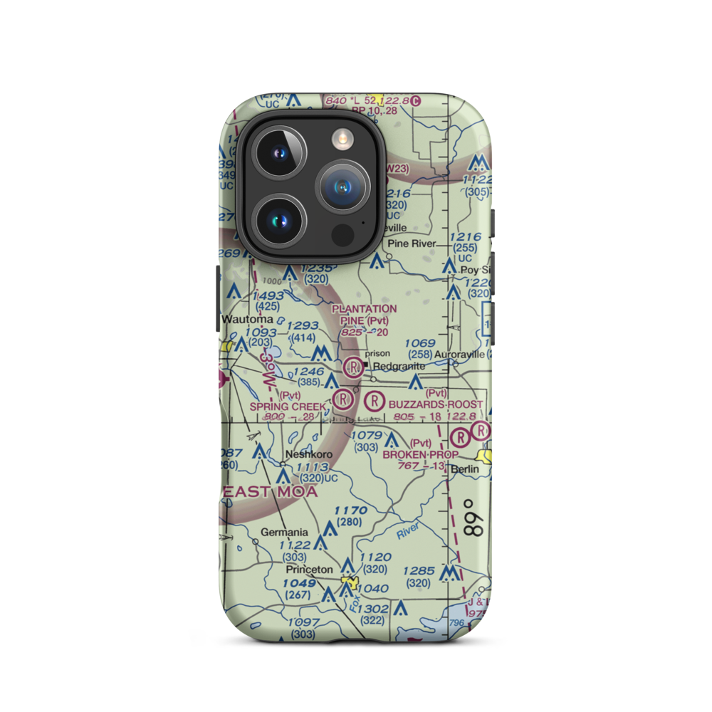 Plantation Pine Airport (3WI8) VFR Sectional  Tough iPhone Case iPhone 16 Pro model shown
