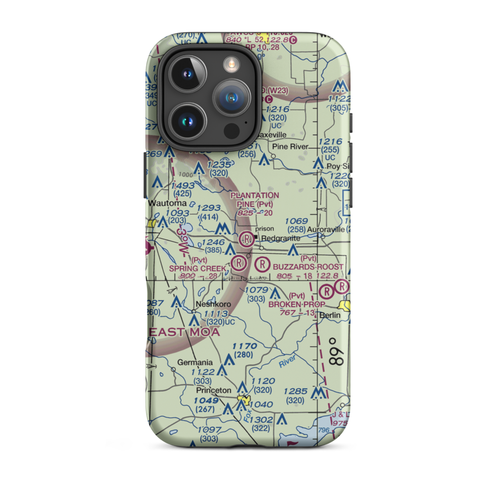 Plantation Pine Airport (3WI8) VFR Sectional  Tough iPhone Case iPhone 16 Pro Max model shown