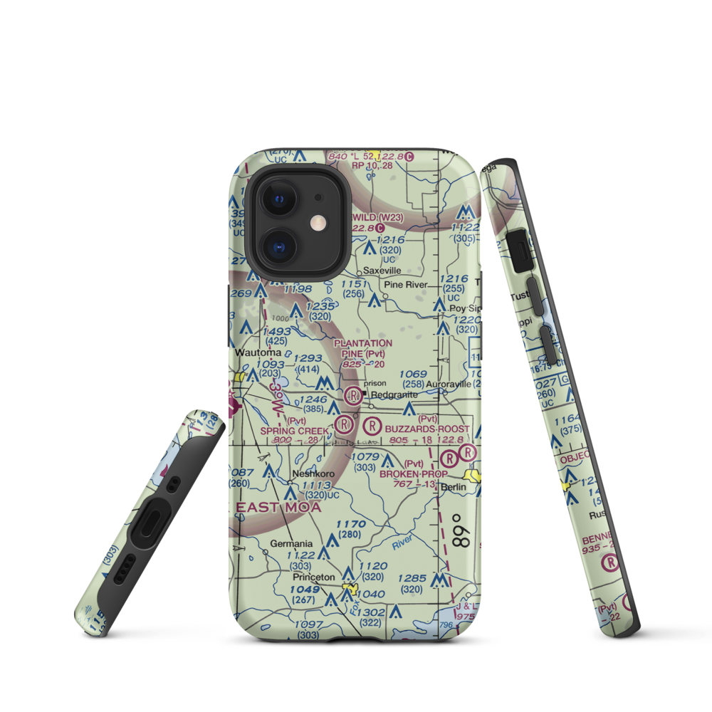 Plantation Pine Airport (3WI8) VFR Sectional  Tough iPhone Case iPhone 12 mini model shown