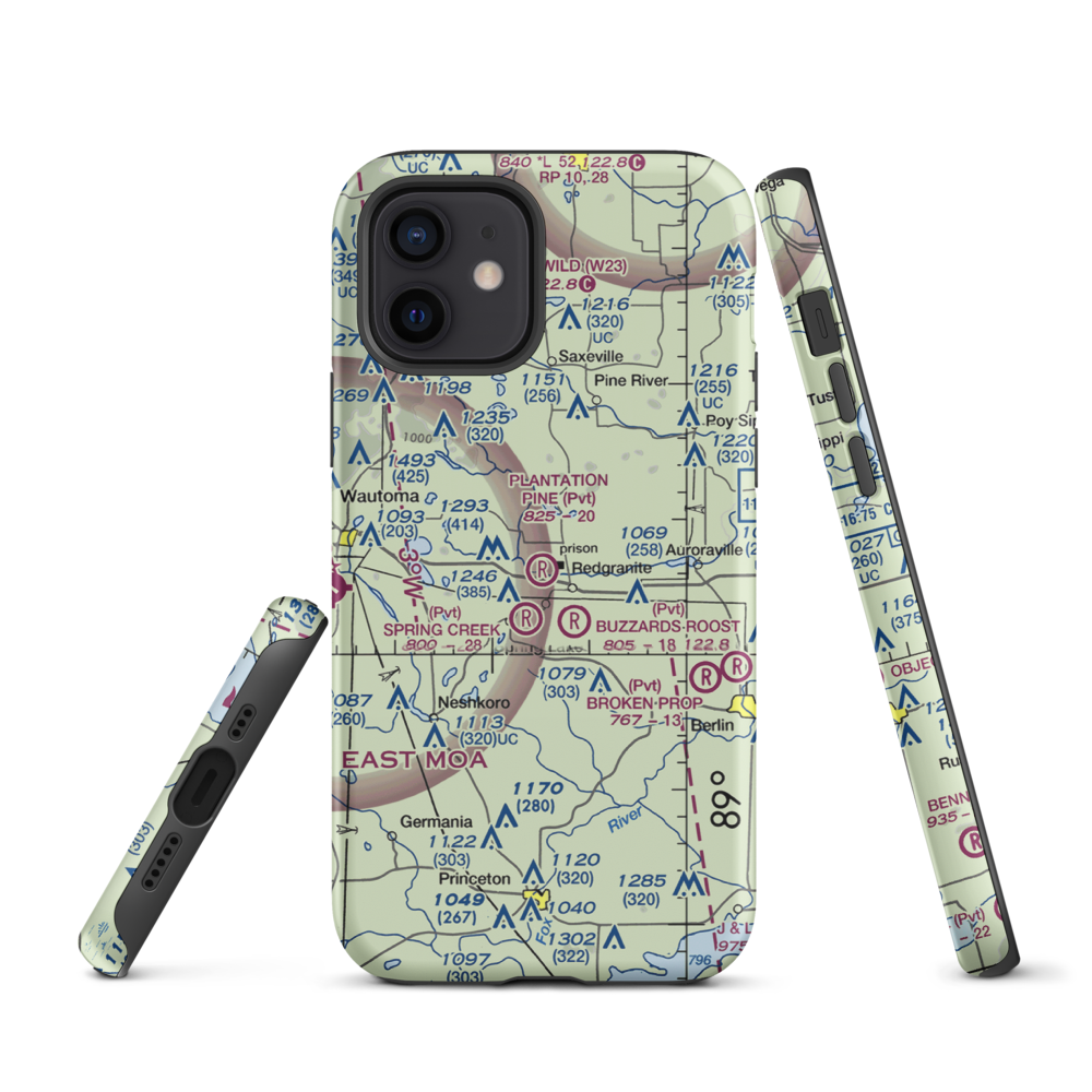 Plantation Pine Airport (3WI8) VFR Sectional  Tough iPhone Case iPhone 12 model shown