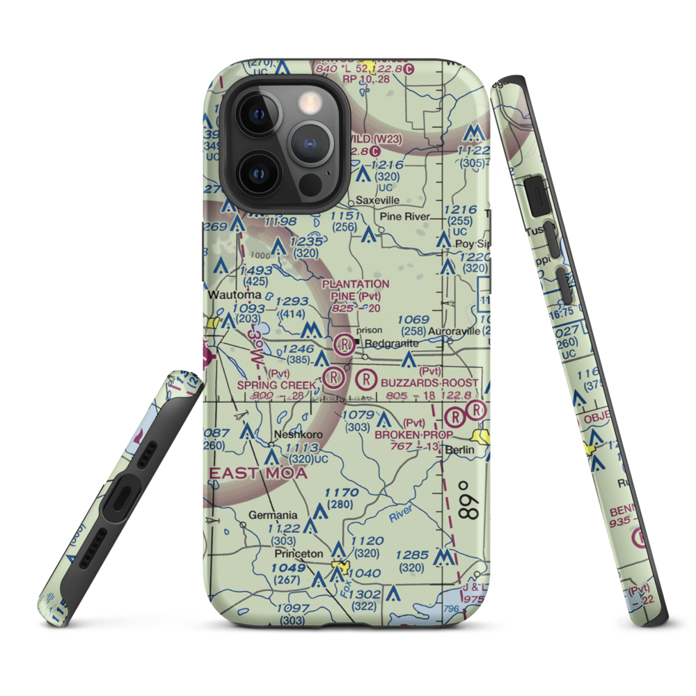 Plantation Pine Airport (3WI8) VFR Sectional  Tough iPhone Case iPhone 12 Pro Max model shown