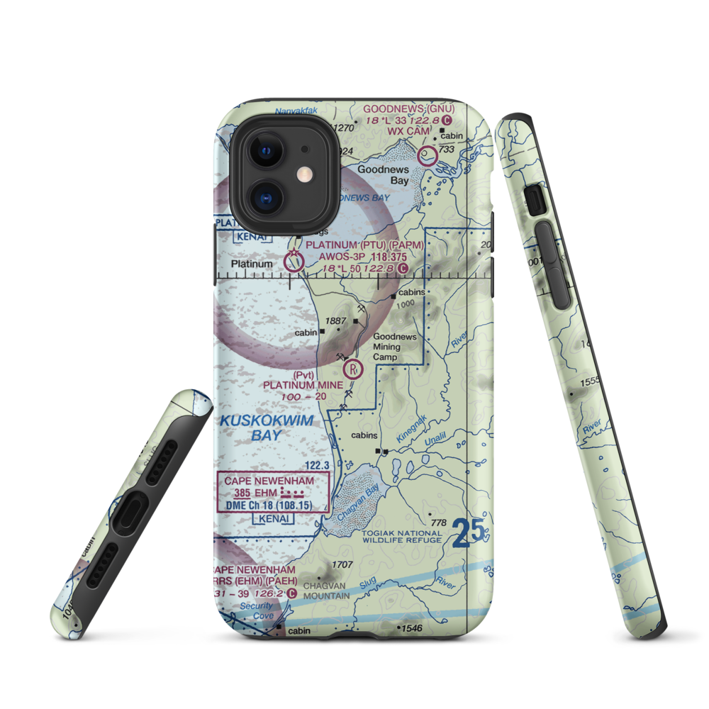 Platinum Mine Airport (6AK1) VFR Sectional  Tough iPhone Case iPhone 11 model shown
