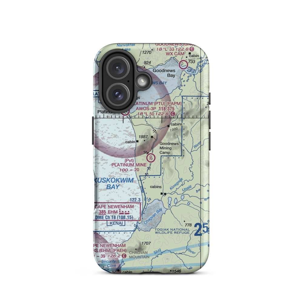 Platinum Mine Airport (6AK1) VFR Sectional  Tough iPhone Case iPhone 16 model shown