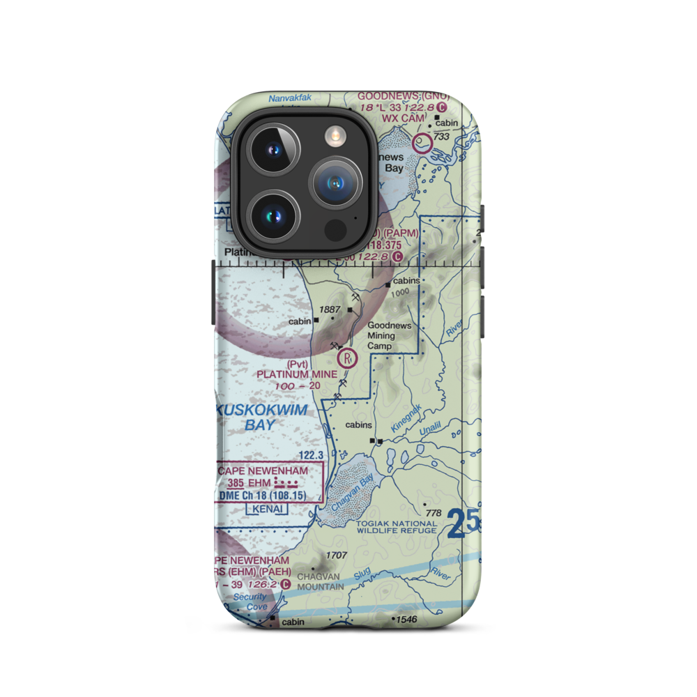 Platinum Mine Airport (6AK1) VFR Sectional  Tough iPhone Case iPhone 16 Pro model shown