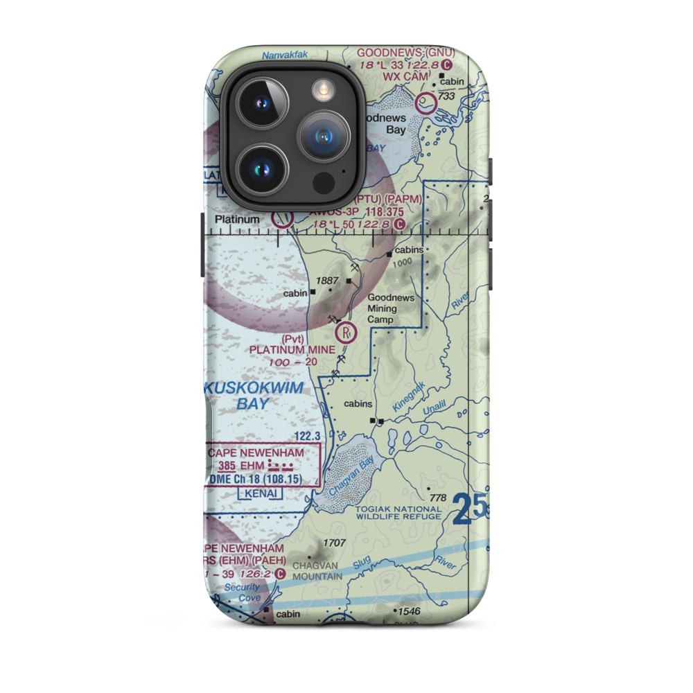 Platinum Mine Airport (6AK1) VFR Sectional  Tough iPhone Case iPhone 16 Pro Max model shown
