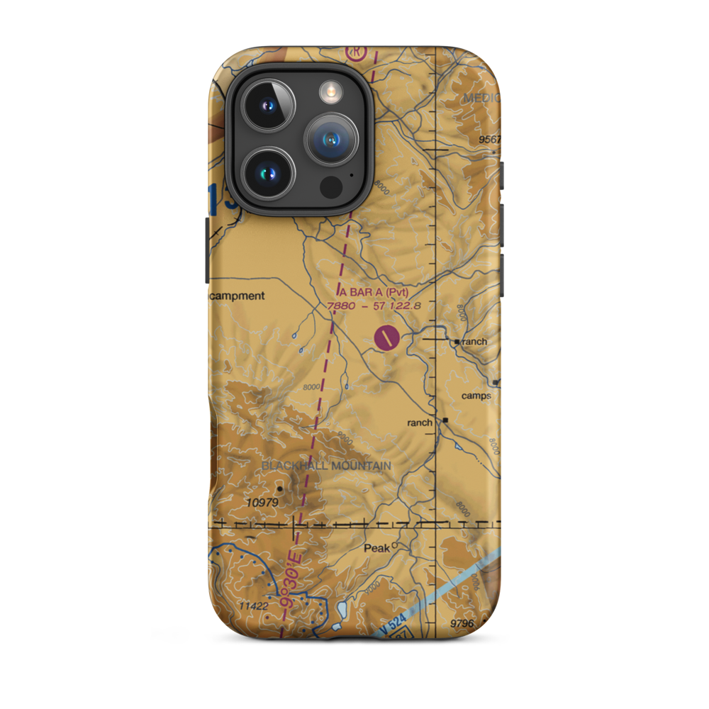 Platt Ranch Airport (WY51) VFR Sectional  Tough iPhone Case iPhone 16 Pro Max model shown