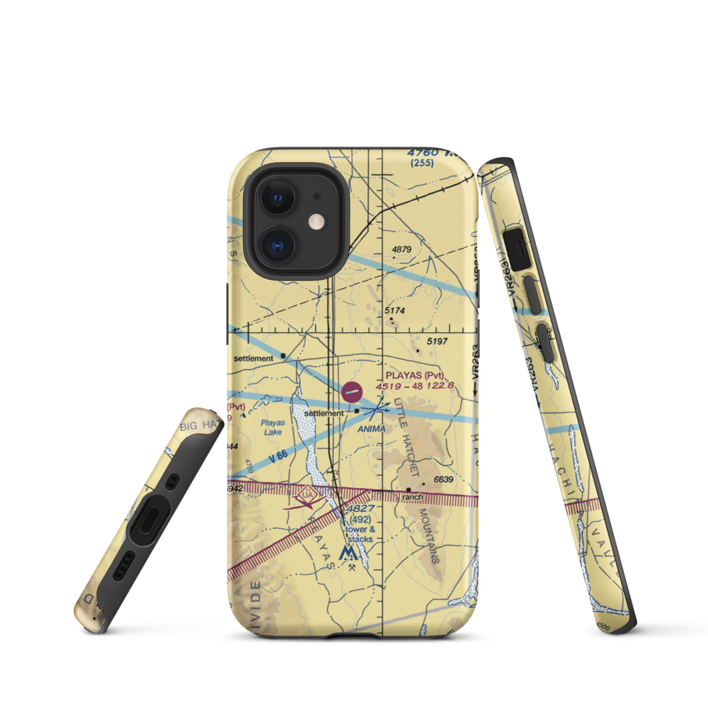 Playas Air Strip (NM86) VFR Sectional  Tough iPhone Case iPhone 12 mini model shown