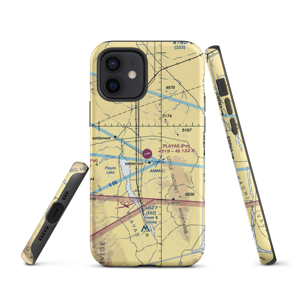 Playas Air Strip (NM86) VFR Sectional  Tough iPhone Case iPhone 12 model shown