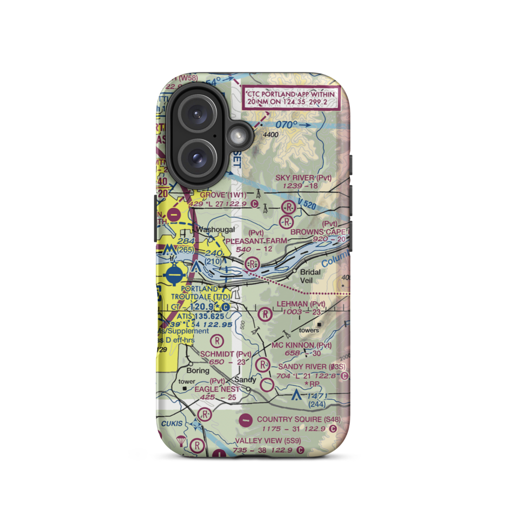 Pleasant Farm Airport (WA63) VFR Sectional  Tough iPhone Case iPhone 16 model shown