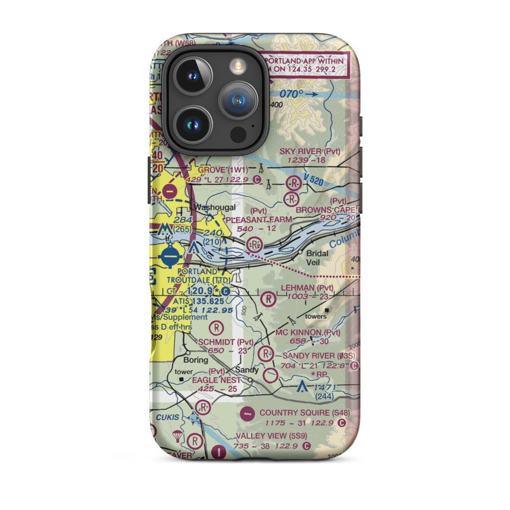Pleasant Farm Airport (WA63) VFR Sectional  Tough iPhone Case iPhone 16 Pro Max model shown