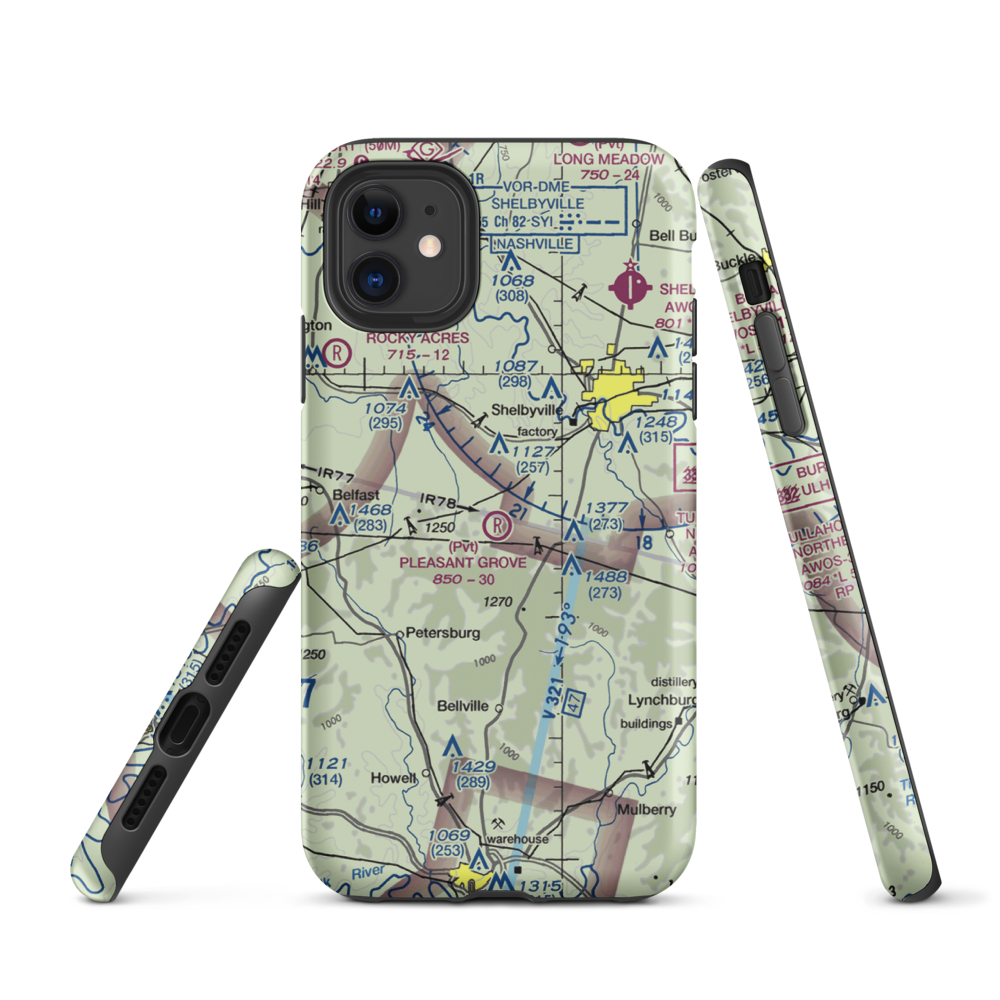 Pleasant Grove Airpark (8TN2) VFR Sectional  Tough iPhone Case iPhone 11 model shown