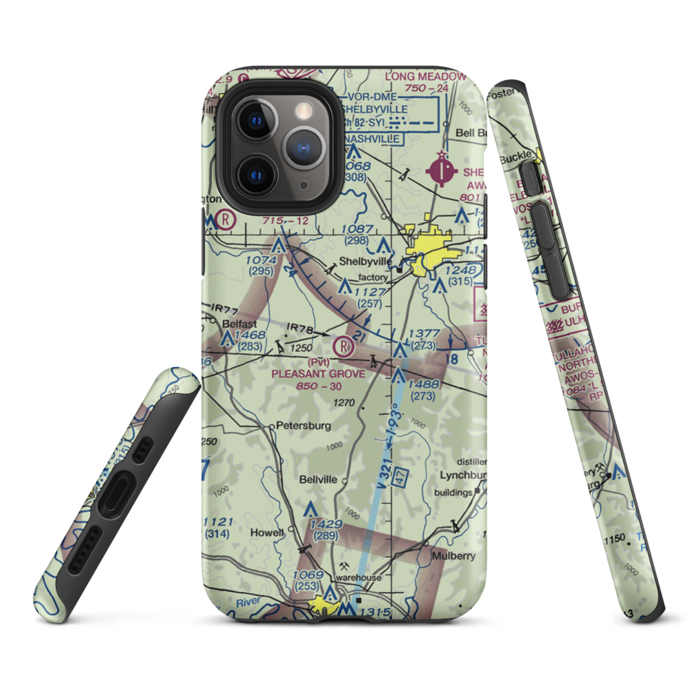 Pleasant Grove Airpark (8TN2) VFR Sectional  Tough iPhone Case iPhone 11 Pro model shown