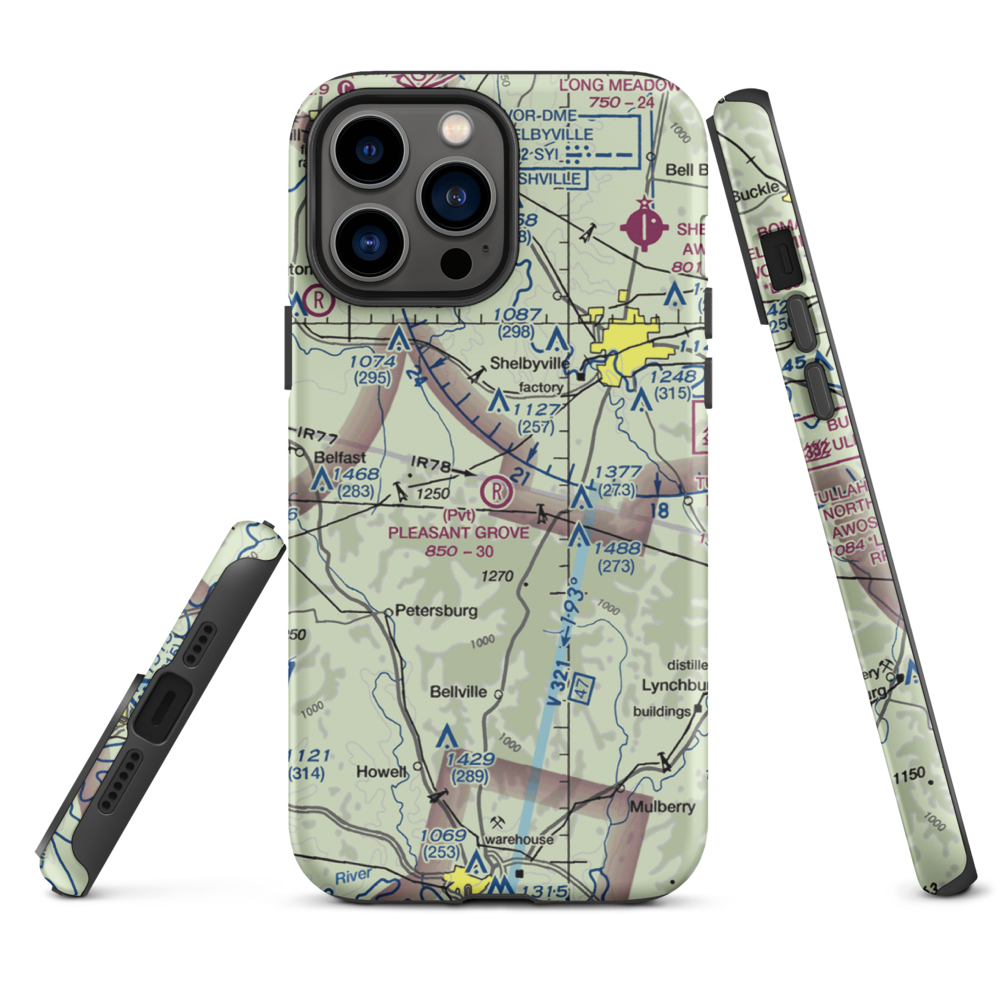 Pleasant Grove Airpark (8TN2) VFR Sectional  Tough iPhone Case iPhone 13 Pro Max model shown