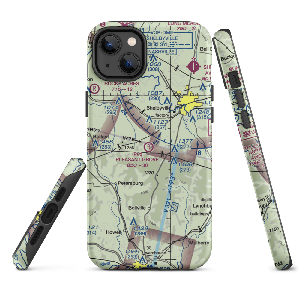 Pleasant Grove Airpark (8TN2) VFR Sectional  Tough iPhone Case iPhone 14 Plus model shown