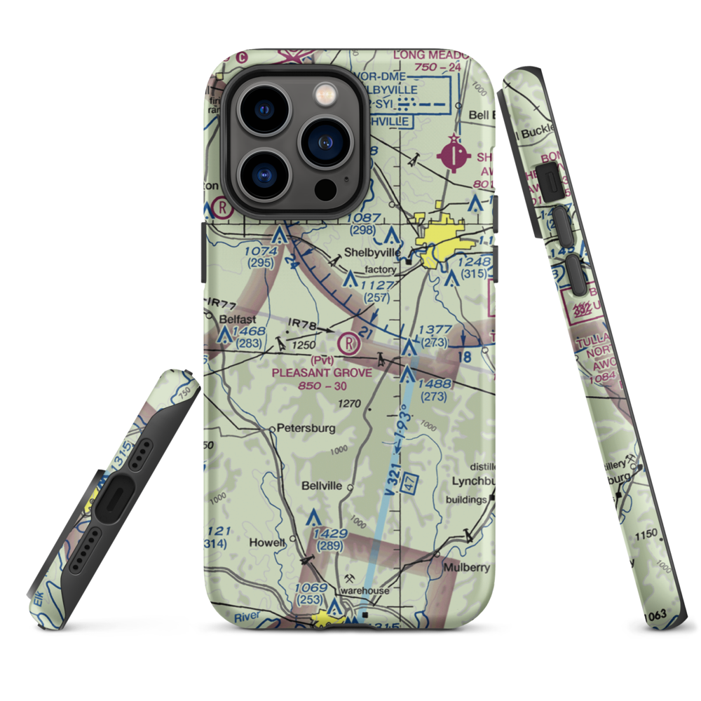Pleasant Grove Airpark (8TN2) VFR Sectional  Tough iPhone Case iPhone 14 Pro Max model shown