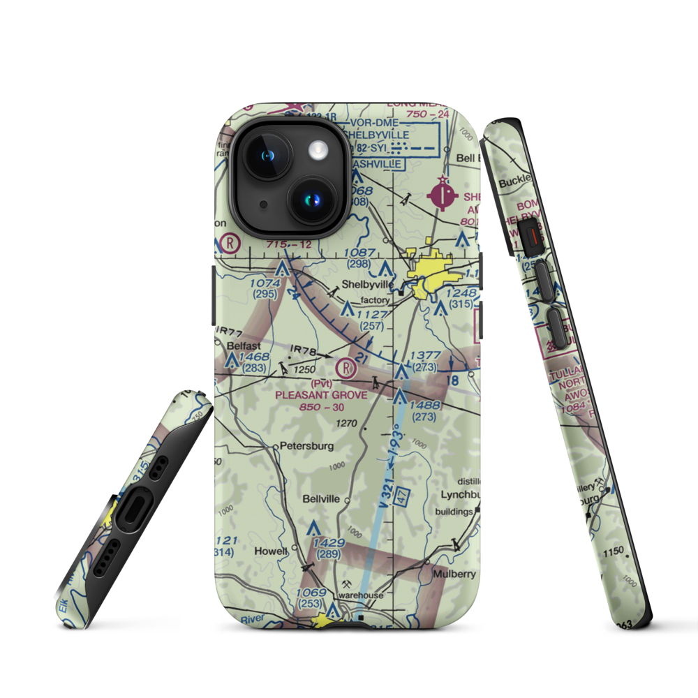Pleasant Grove Airpark (8TN2) VFR Sectional  Tough iPhone Case iPhone 15 model shown