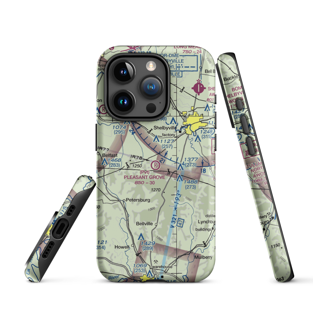 Pleasant Grove Airpark (8TN2) VFR Sectional  Tough iPhone Case iPhone 15 Pro model shown