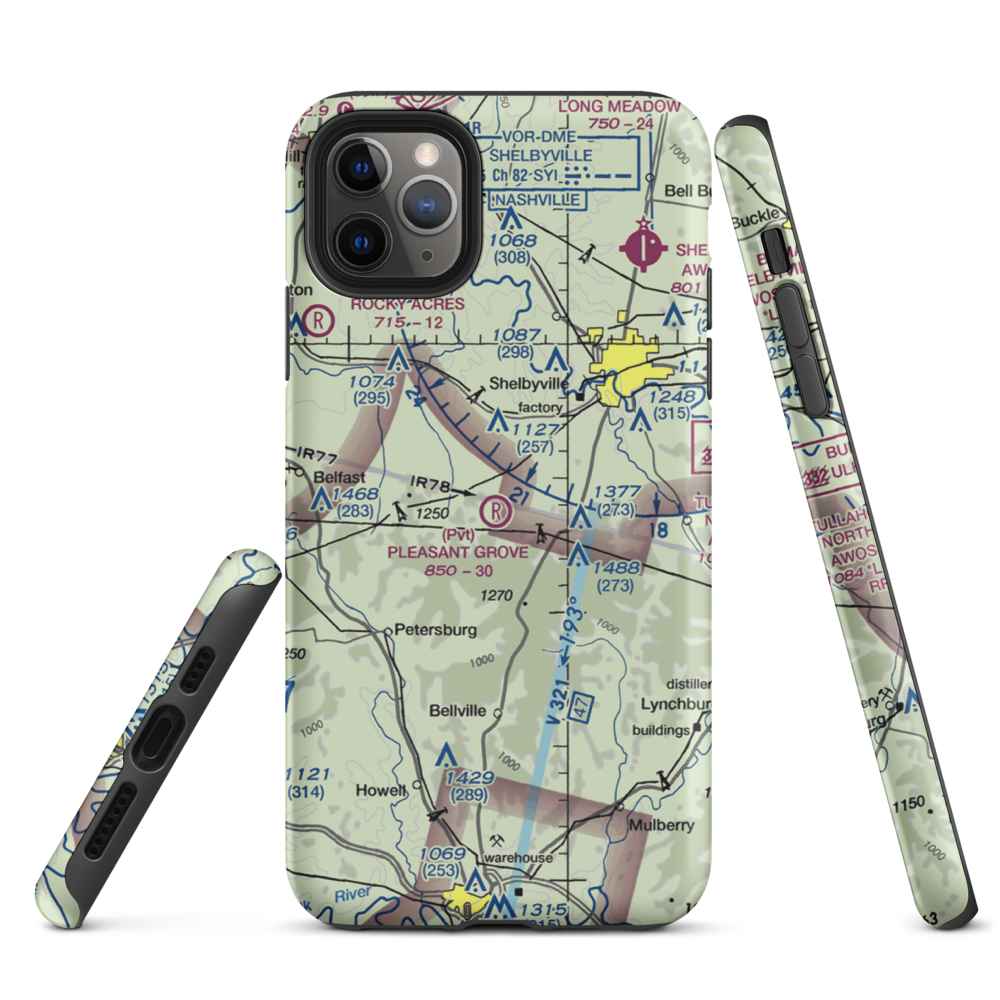 Pleasant Grove Airpark (8TN2) VFR Sectional  Tough iPhone Case iPhone 11 Pro Max model shown
