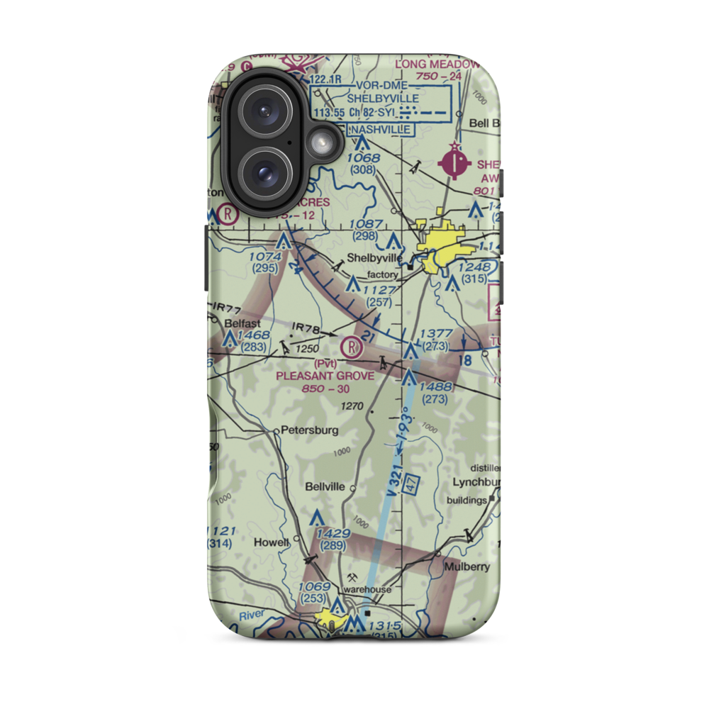Pleasant Grove Airpark (8TN2) VFR Sectional  Tough iPhone Case iPhone 16 Plus model shown