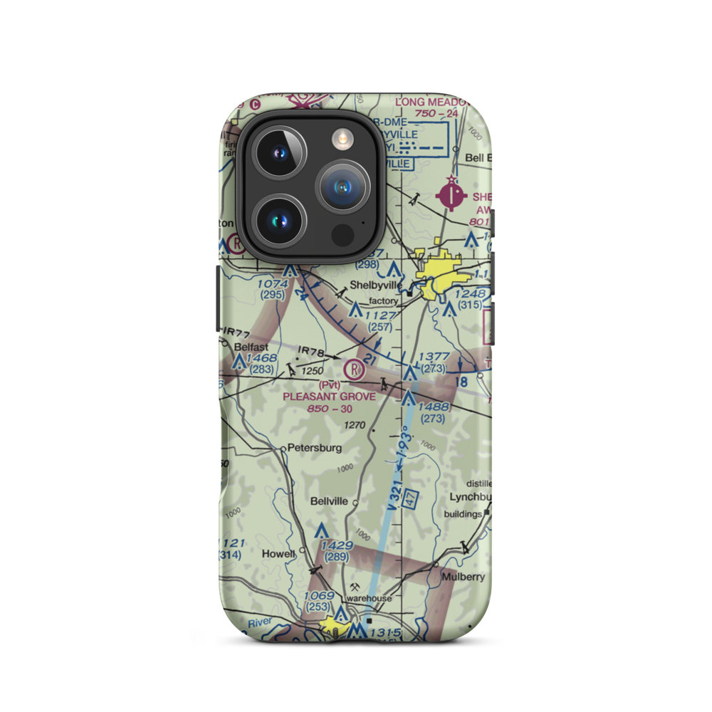Pleasant Grove Airpark (8TN2) VFR Sectional  Tough iPhone Case iPhone 16 Pro model shown
