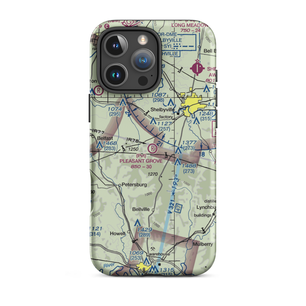 Pleasant Grove Airpark (8TN2) VFR Sectional  Tough iPhone Case iPhone 16 Pro Max model shown