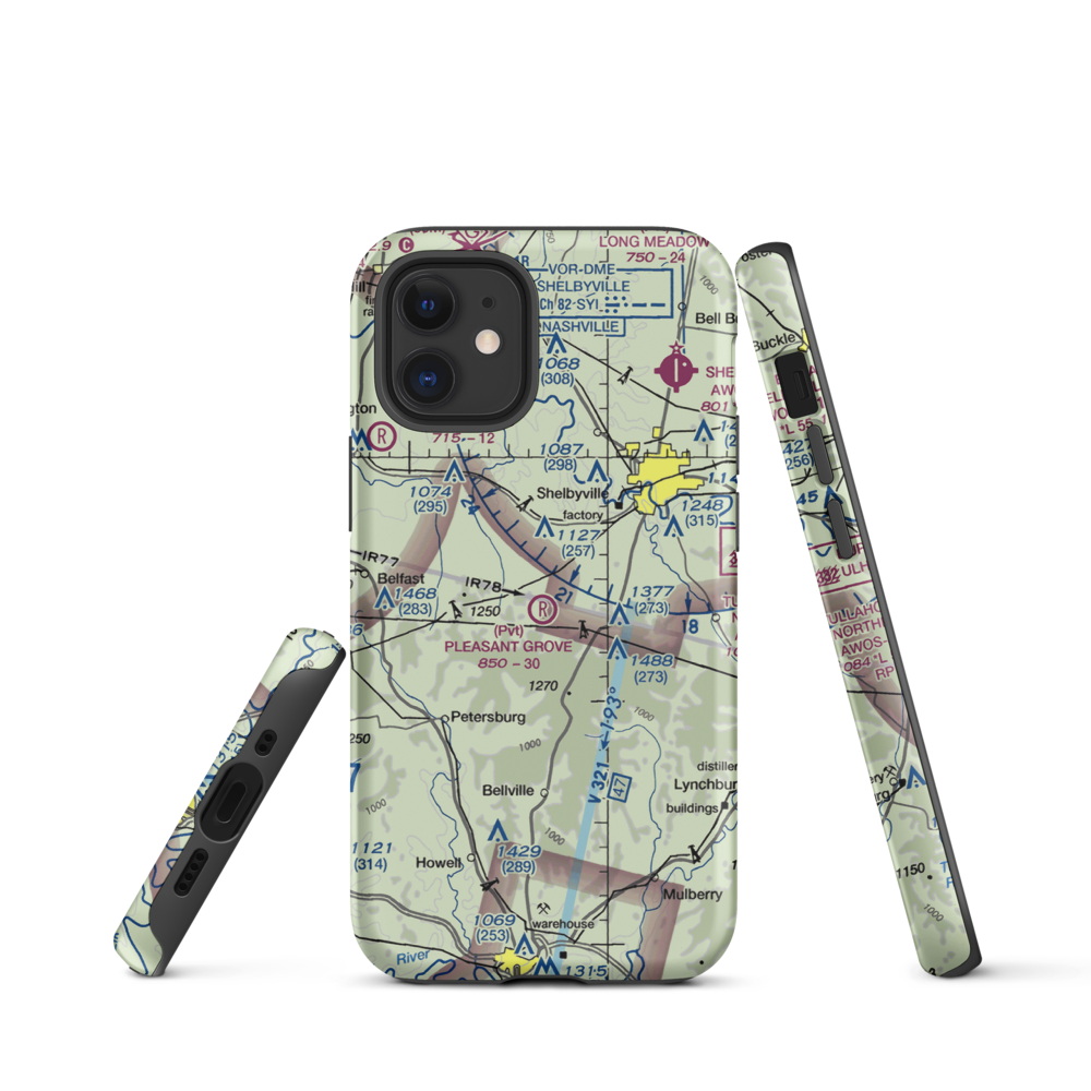 Pleasant Grove Airpark (8TN2) VFR Sectional  Tough iPhone Case iPhone 12 mini model shown