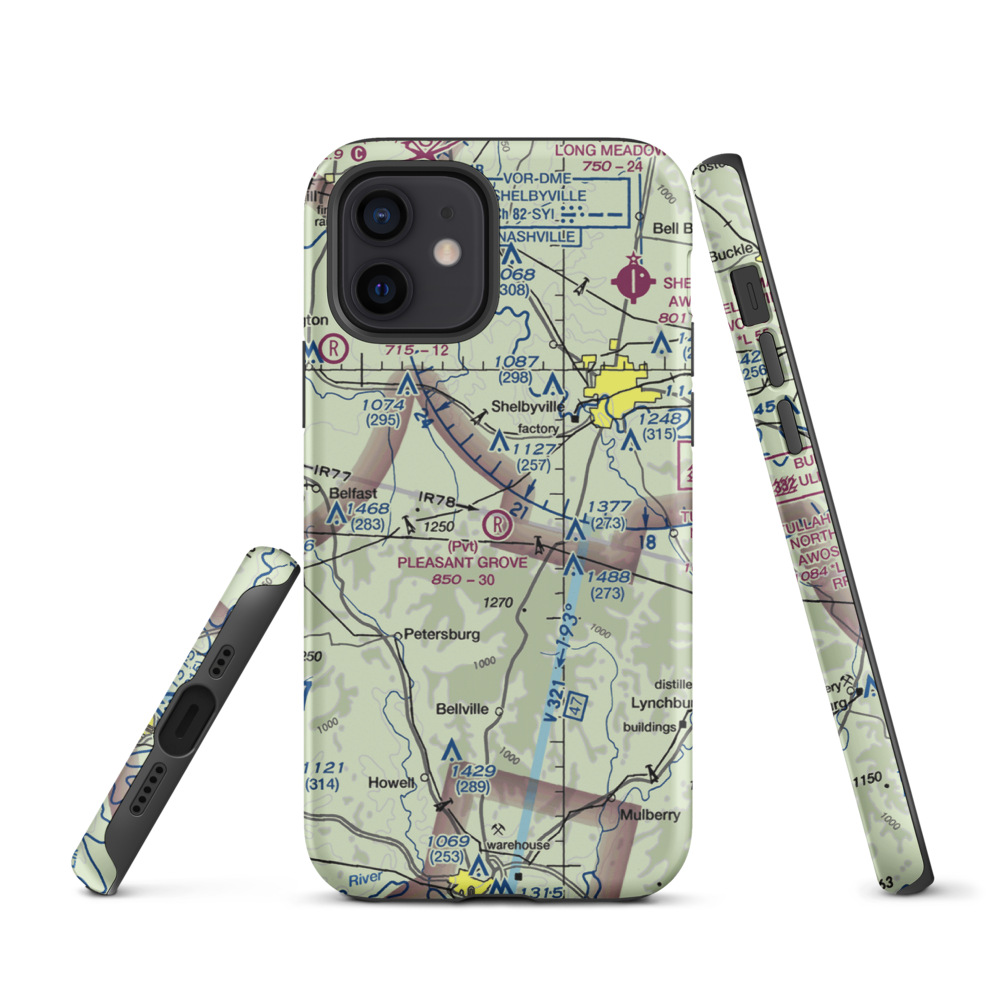 Pleasant Grove Airpark (8TN2) VFR Sectional  Tough iPhone Case iPhone 12 model shown