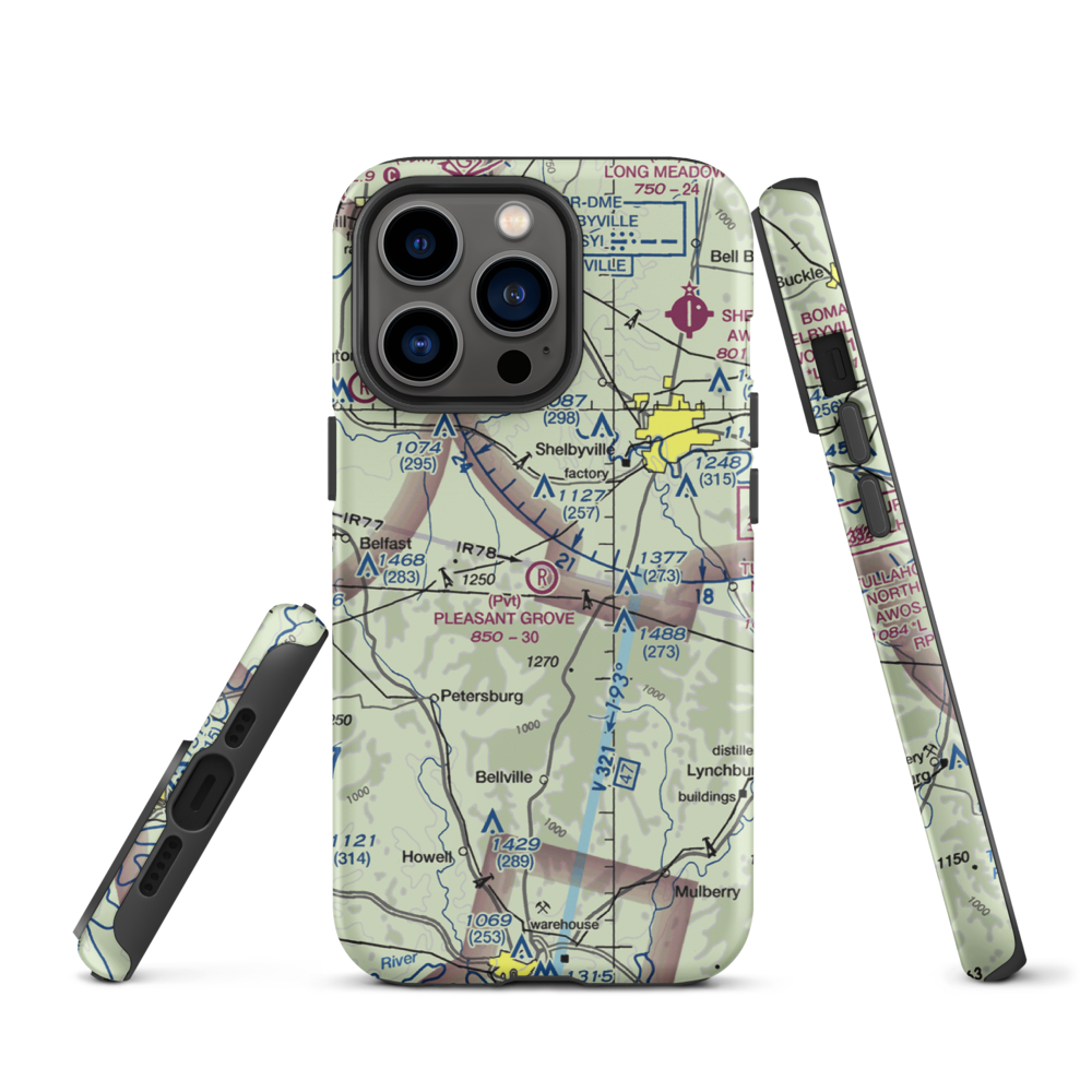 Pleasant Grove Airpark (8TN2) VFR Sectional  Tough iPhone Case iPhone 13 Pro model shown