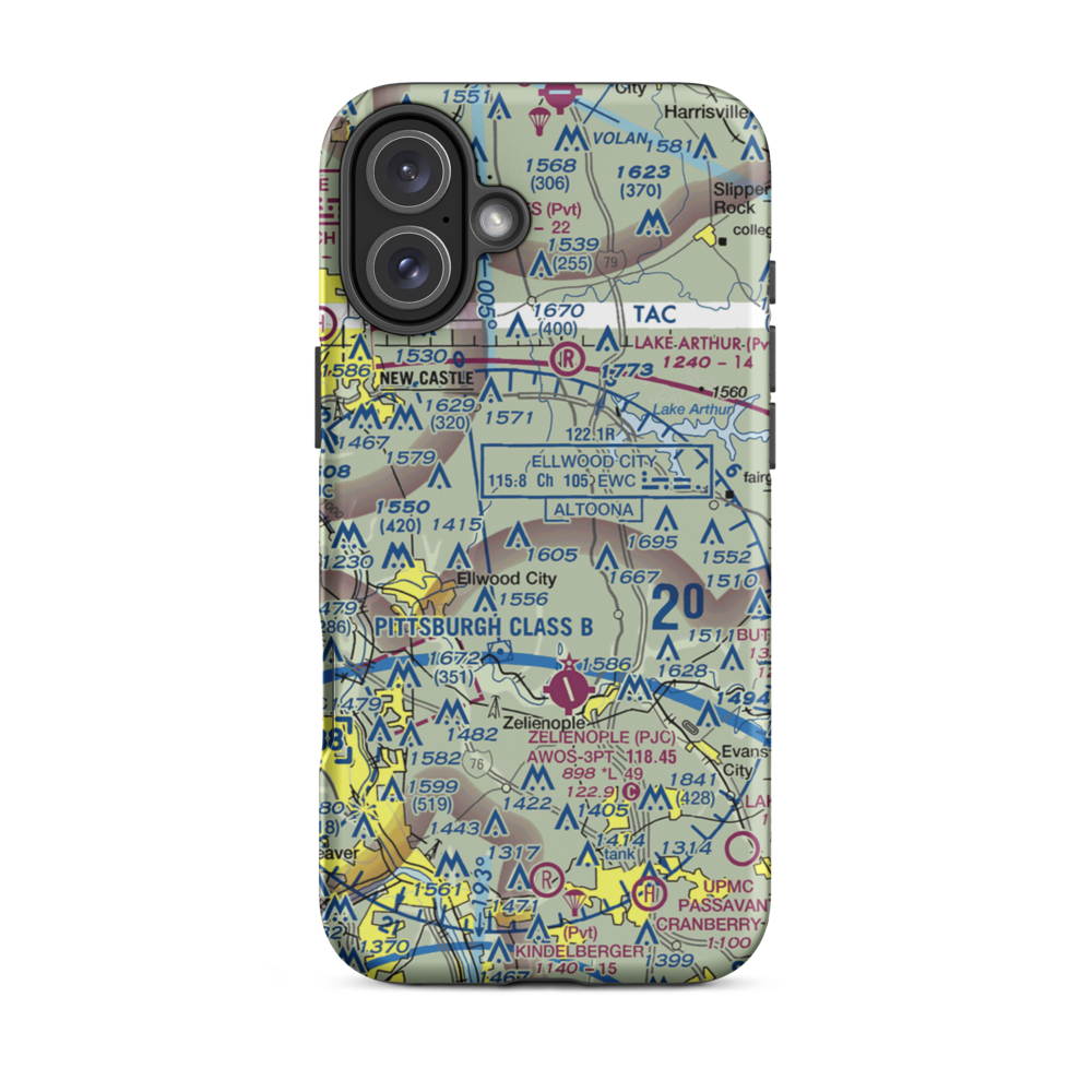 Pleasant Hill Airport (98PA) VFR Sectional  Tough iPhone Case iPhone 16 Plus model shown