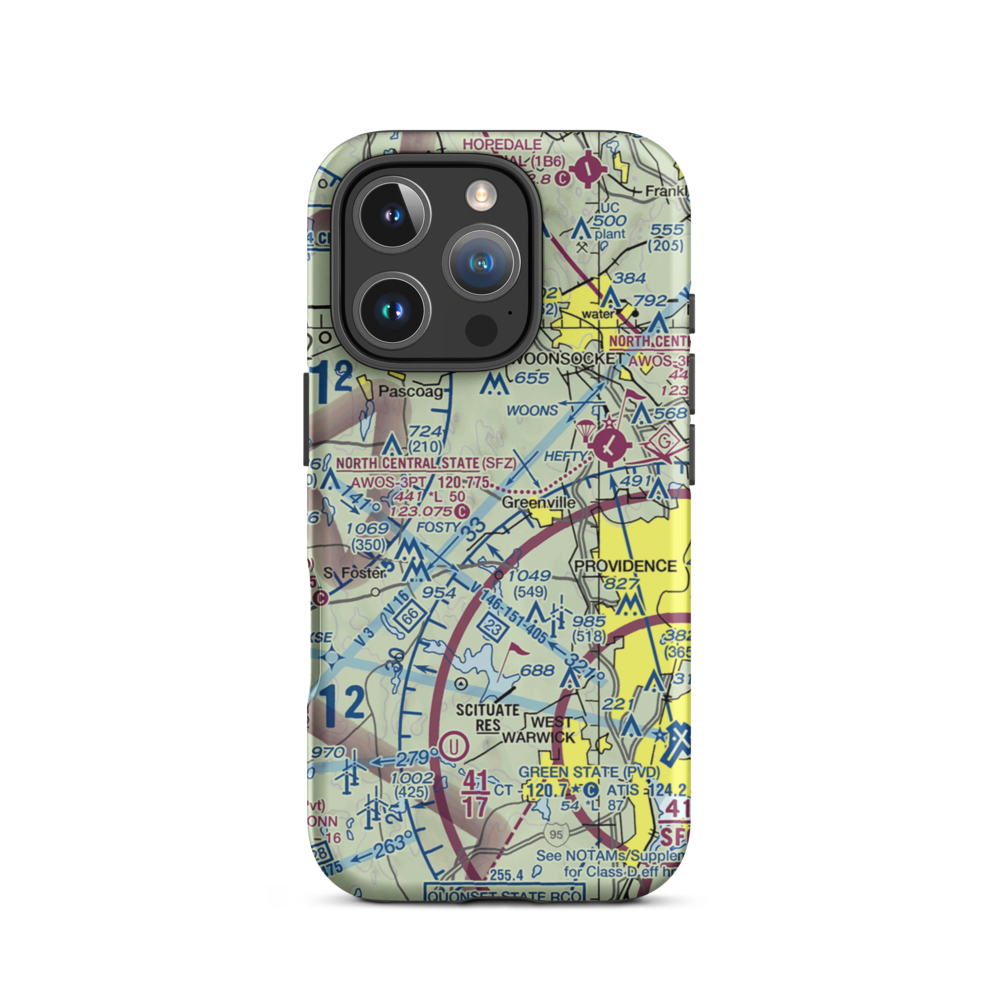 Plouffe Landing Seaplane Base (RI28) VFR Sectional  Tough iPhone Case iPhone 16 Pro model shown