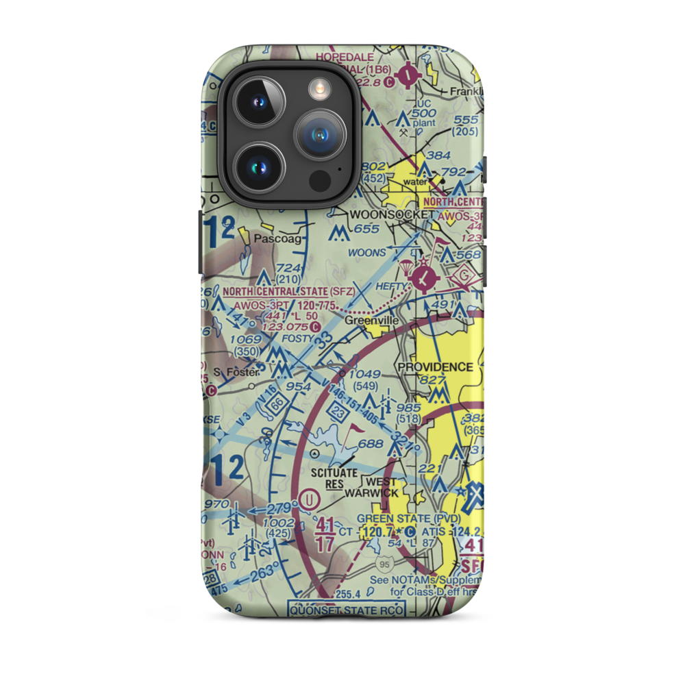 Plouffe Landing Seaplane Base (RI28) VFR Sectional  Tough iPhone Case iPhone 16 Pro Max model shown