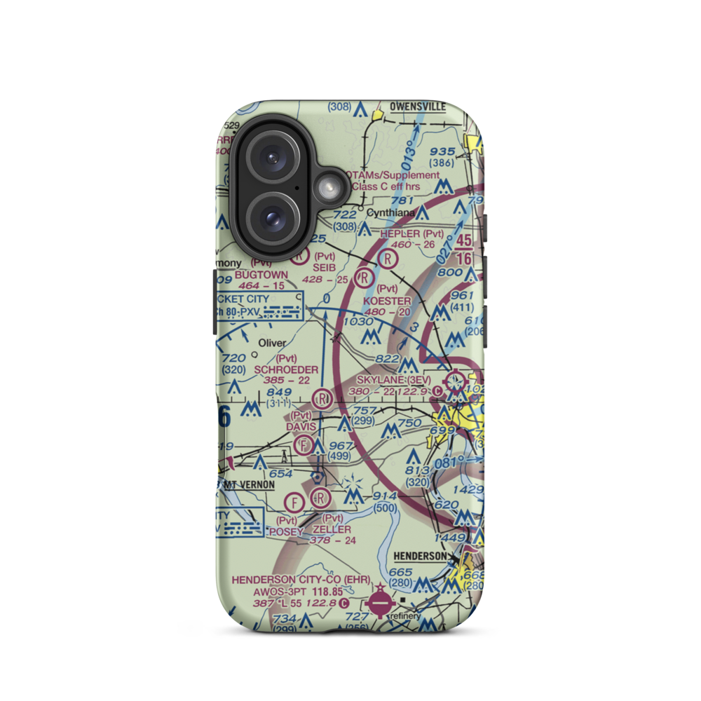 Plugger Airport (IN36) VFR Sectional  Tough iPhone Case iPhone 16 model shown