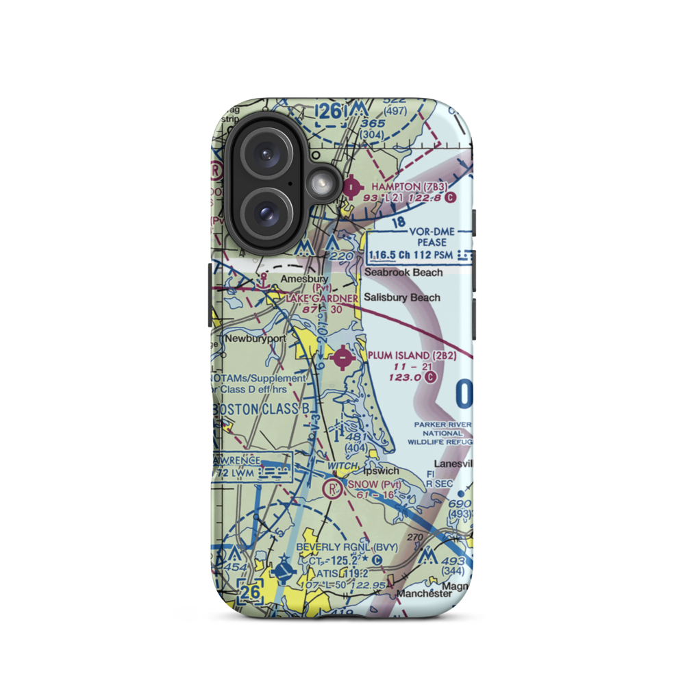 Plum Island Airport (2B2) VFR Sectional  Tough iPhone Case iPhone 16 model shown