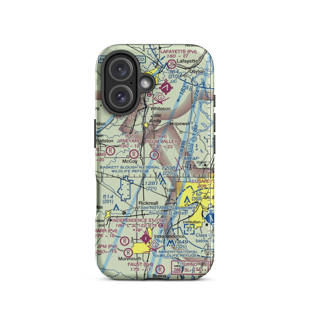 Plum Valley Airport (64OR) VFR Sectional  Tough iPhone Case iPhone 16 model shown