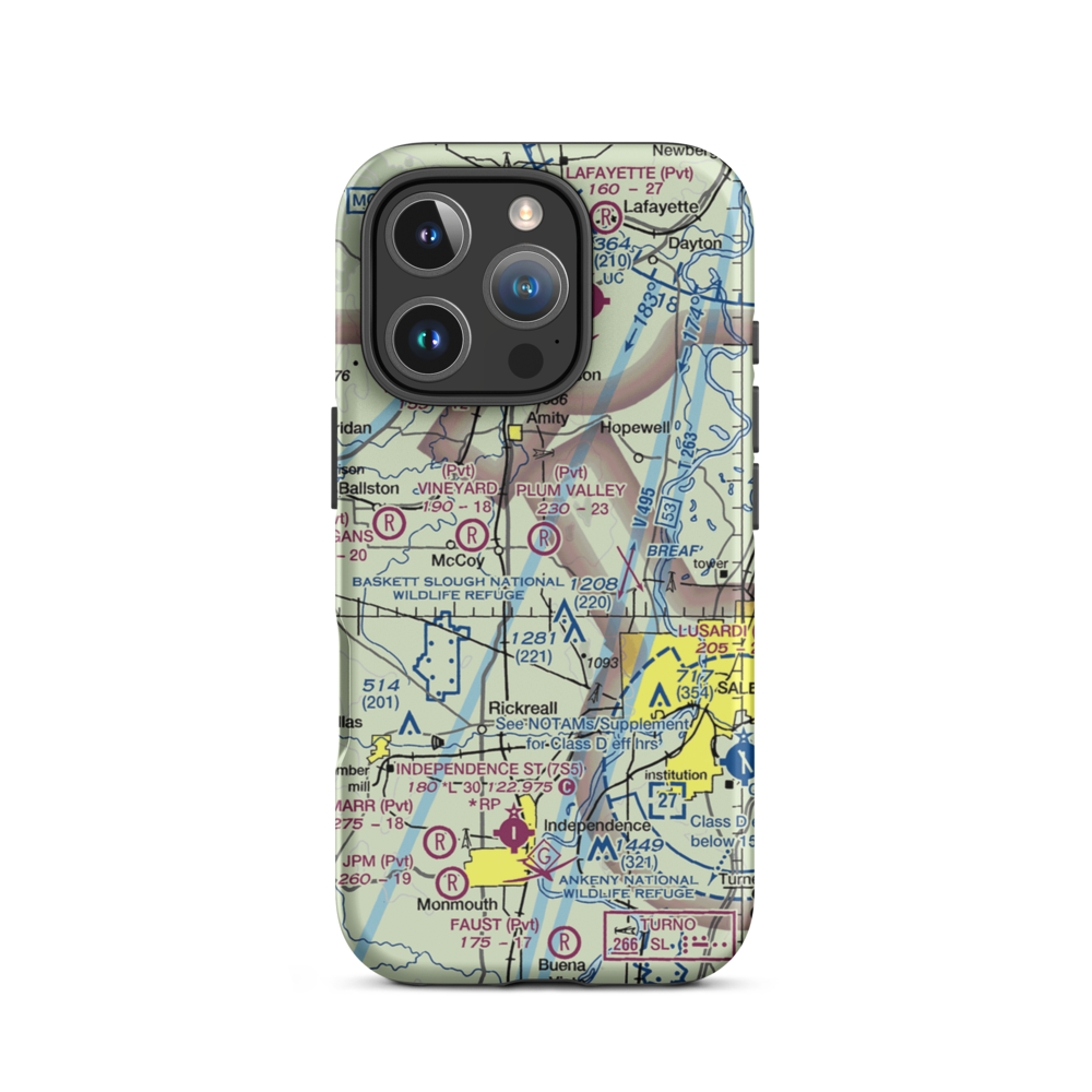 Plum Valley Airport (64OR) VFR Sectional  Tough iPhone Case iPhone 16 Pro model shown