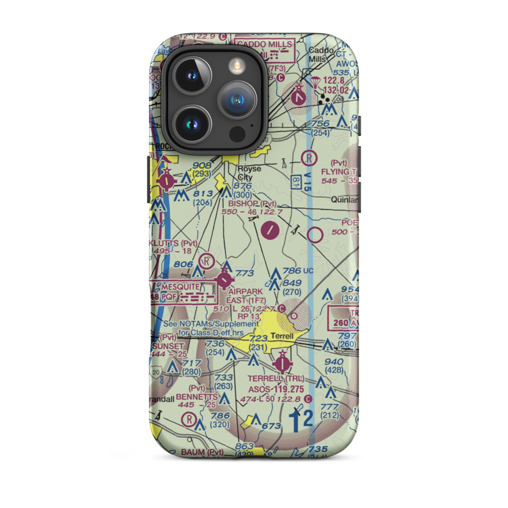 Poetry Landing Airport (33XA) VFR Sectional  Tough iPhone Case iPhone 16 Pro Max model shown