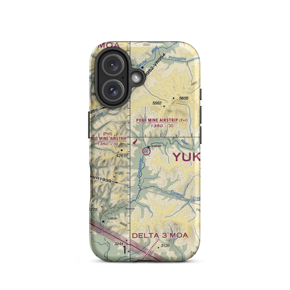 Pogo Mine Airstrip (76AK) VFR Sectional  Tough iPhone Case iPhone 16 model shown