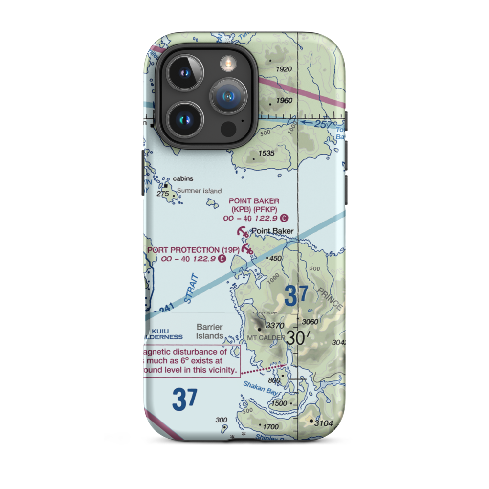 Point Baker Seaplane Base (KPB) VFR Sectional  Tough iPhone Case iPhone 16 Pro Max model shown