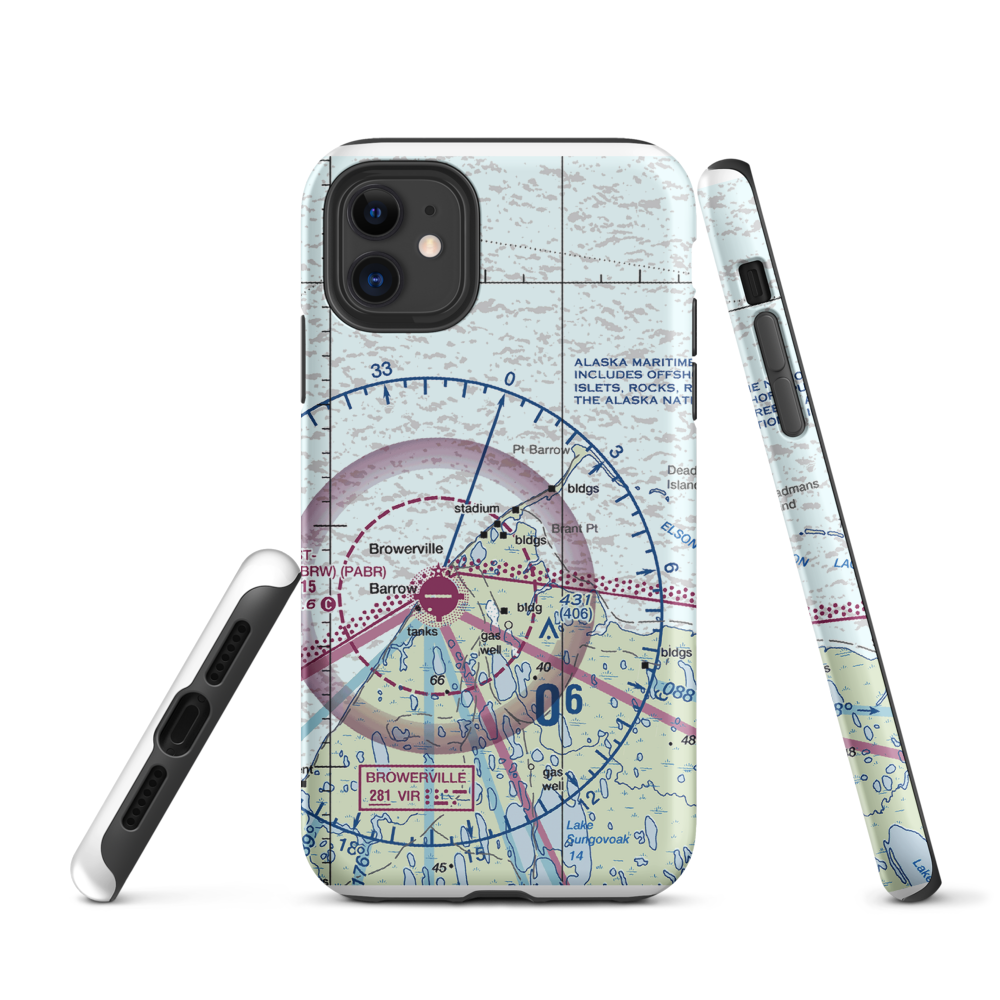 Point Barrow LRRS Airstrip (US-0252) VFR Sectional  Tough iPhone Case iPhone 11 model shown