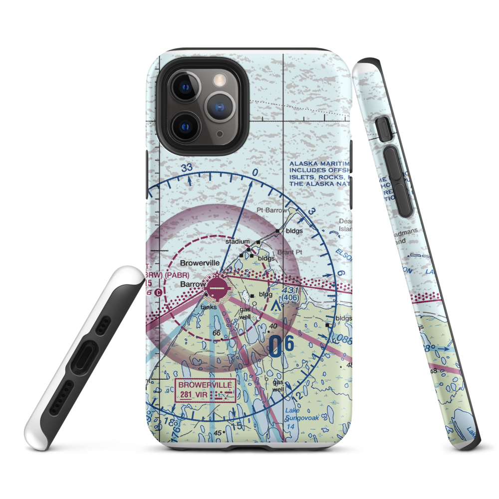Point Barrow LRRS Airstrip (US-0252) VFR Sectional  Tough iPhone Case iPhone 11 Pro model shown
