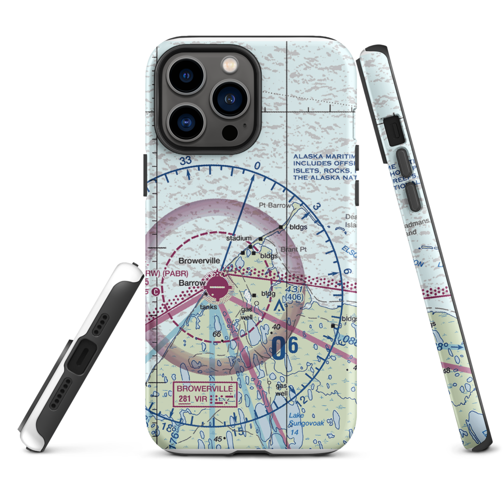 Point Barrow LRRS Airstrip (US-0252) VFR Sectional  Tough iPhone Case iPhone 13 Pro Max model shown