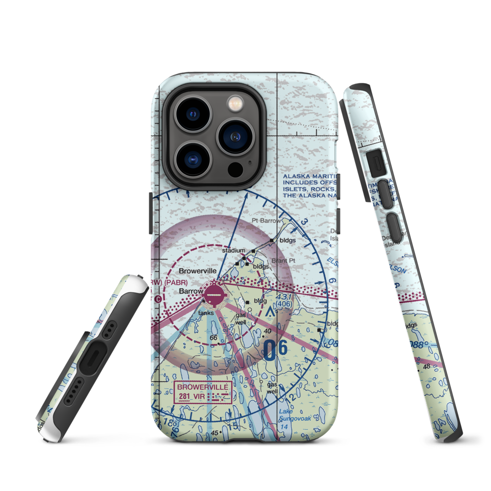 Point Barrow LRRS Airstrip (US-0252) VFR Sectional  Tough iPhone Case iPhone 14 Pro model shown