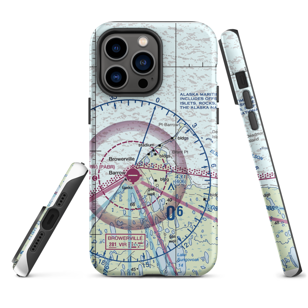 Point Barrow LRRS Airstrip (US-0252) VFR Sectional  Tough iPhone Case iPhone 14 Pro Max model shown